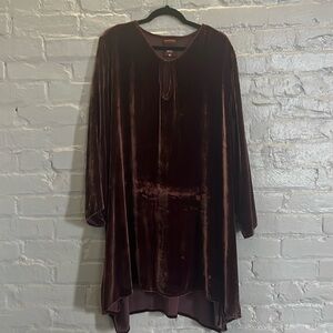 Blue Fish Velvet Midi Dress